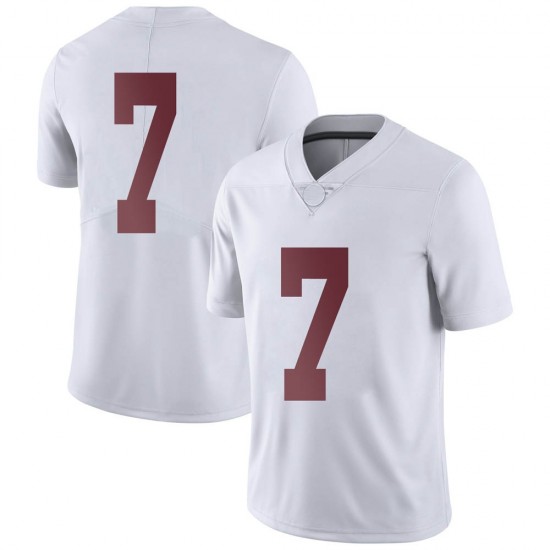 Alabama Crimson Tide Men's Brandon Turnage #7 No Name White NCAA Nike Authentic Stitched College Football Jersey JL16U64QF